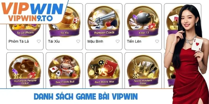 Danh sách game bài VIPWIN